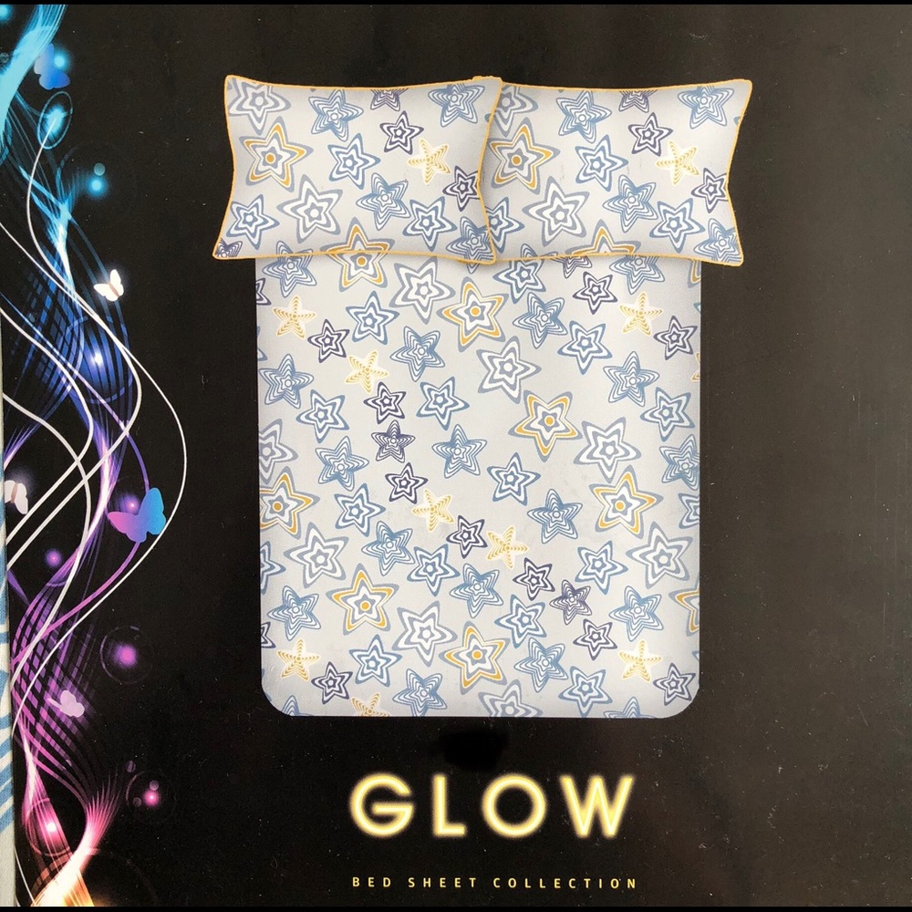 NEW: Unique GLOW in the Dark Flat Sheet 3pc Set